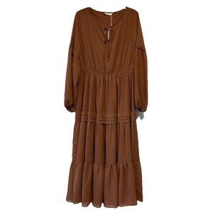 Rustty Dustty Dress Women's XL Burnt Orange Cottagecore Western Boho NWT